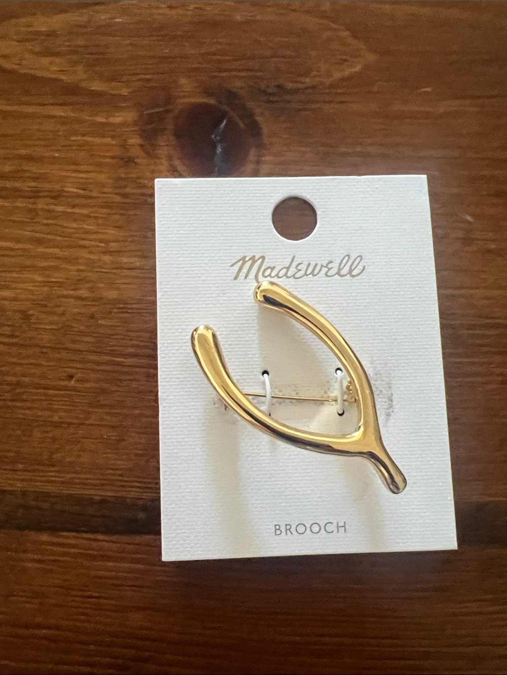 Madewell Gold Wishbone Pin Brooch